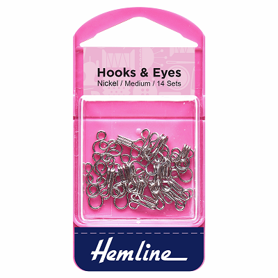 H400.2 Hooks and Eyes: Nickel - Size 2.. 